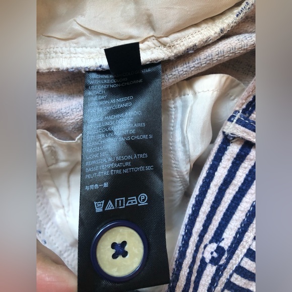 Anthropologie Women's The Essential Slim Trousers Blue White Stripe Size 2 - Picture 15 of 16